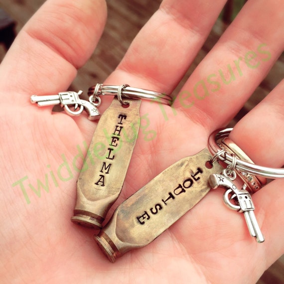 Thelma & Louise Vintage Ford Key Necklace Set Hand Stamped 