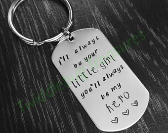 Father Keychain - Dad Keychain - Father of the Bride Gift - Wedding Gift - Gifts for Dad - Daddys Little Girl