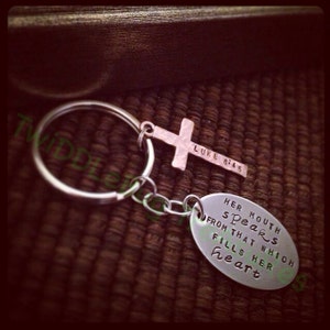 Bible Verse Keychain - Christian - Religious Keychain - Hand Stamped Key Chain