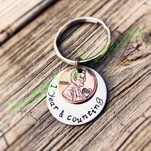 Penny Key Chain - Anniversary Penny - Penny Key Chain - One Year Anniversary