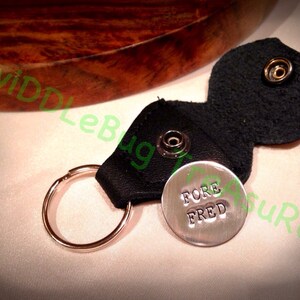 Hand Stamped Stainless Steel Golf Ball Marker w/Leather Case