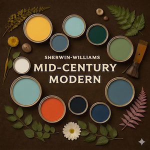 Mid-Century Modern – Sherwin Williams Whole House Color Palette | Digital PDF