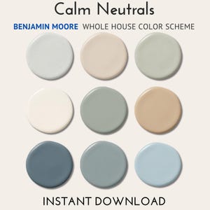 Calm Neutrals Color Palette | Sherwin-Williams Whole House Colors | (Digital Download) image 2