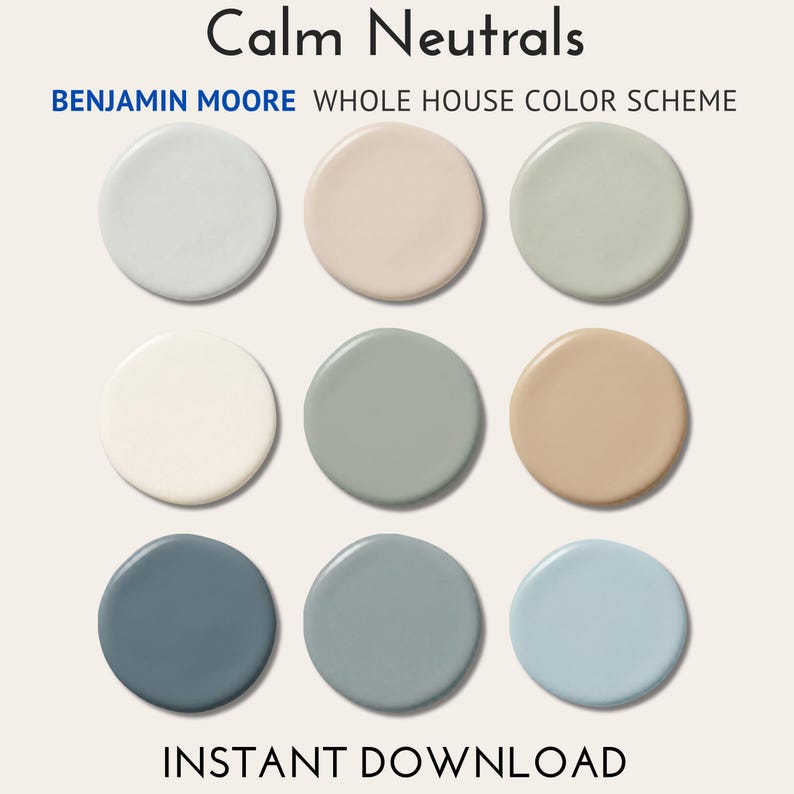 Calm Neutrals Color Palette | Sherwin-Williams Whole House Colors | (Digital Download) image 2