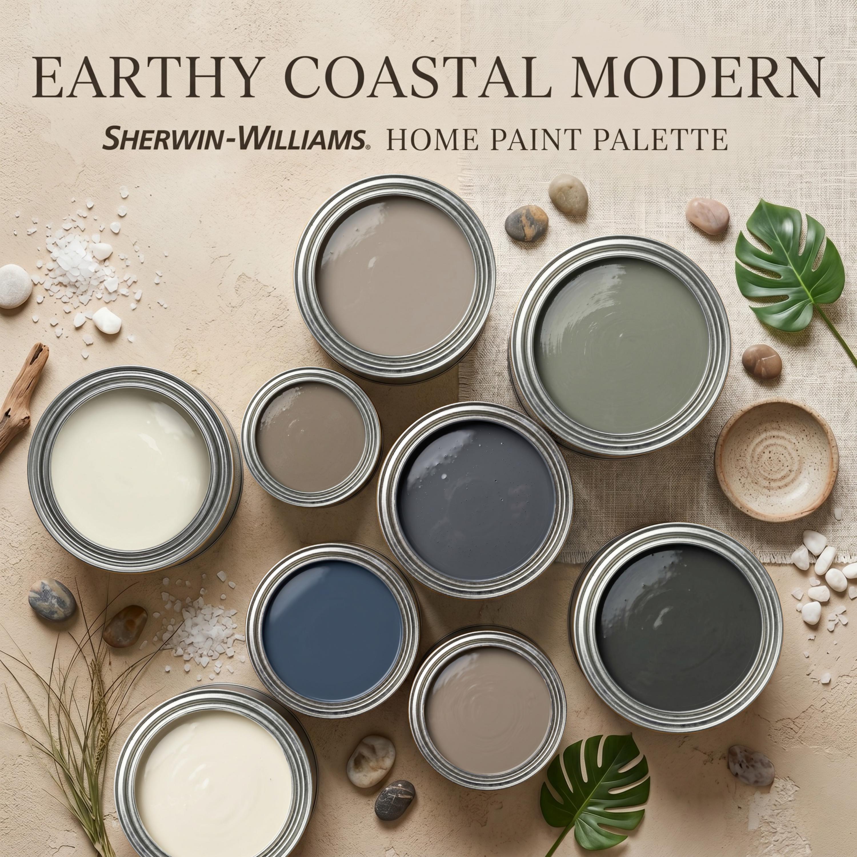 Sherwin Williams Color Palette Earthy Coastal Modern | Whole House ...