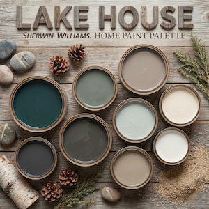 Colores de pintura para casas del lago / Paleta de colores para toda la casa de Sherwin Williams (Descarga digital)