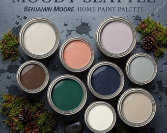 Benjamin Moore Farbpalette Moody Setaball | Ganze Haus malen Farben | Stimmungsvolles Schema | Interior Design Guide Digitaler Download