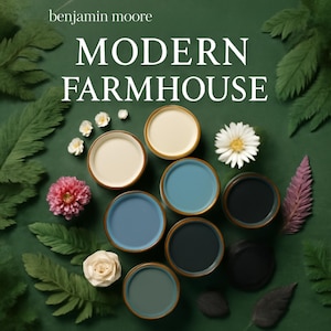 Paleta de cores de casa de fazenda moderna: inspirada em Benjamin Moore (guia para download em PDF)