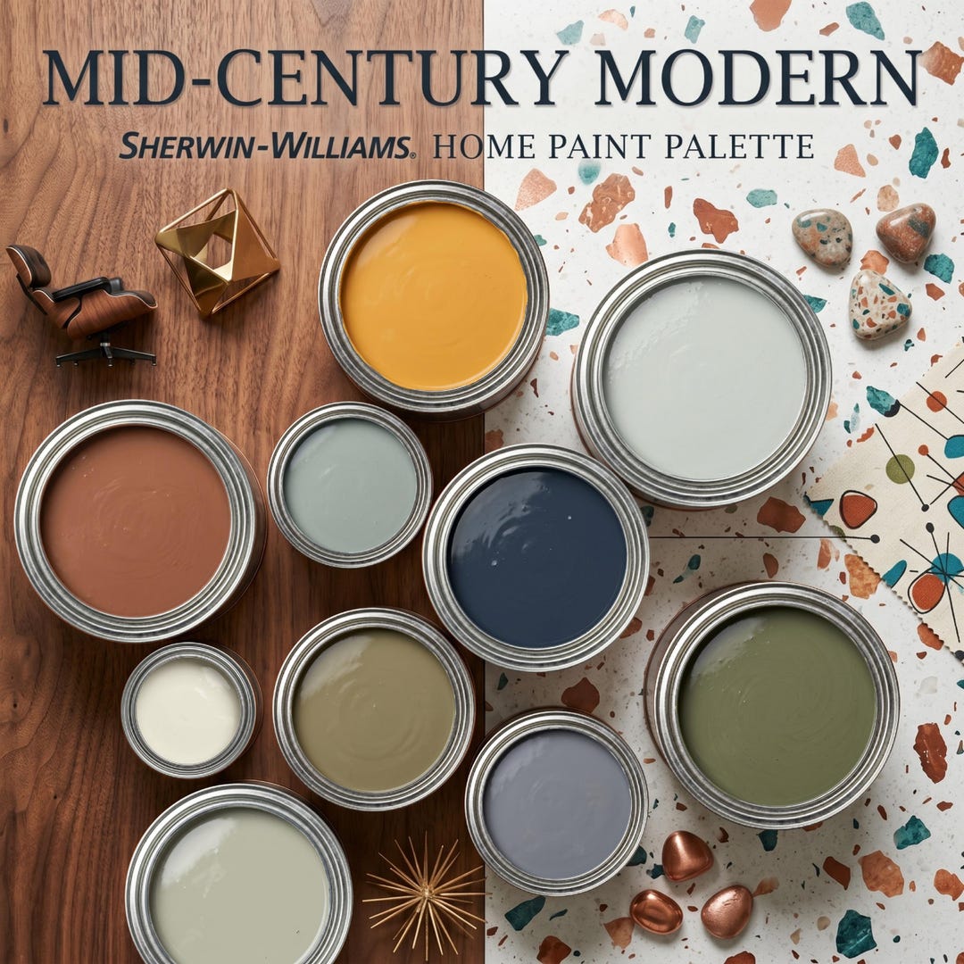 Sherwin Williams Color Palette Mid-century Modern | Whole House Paint ...