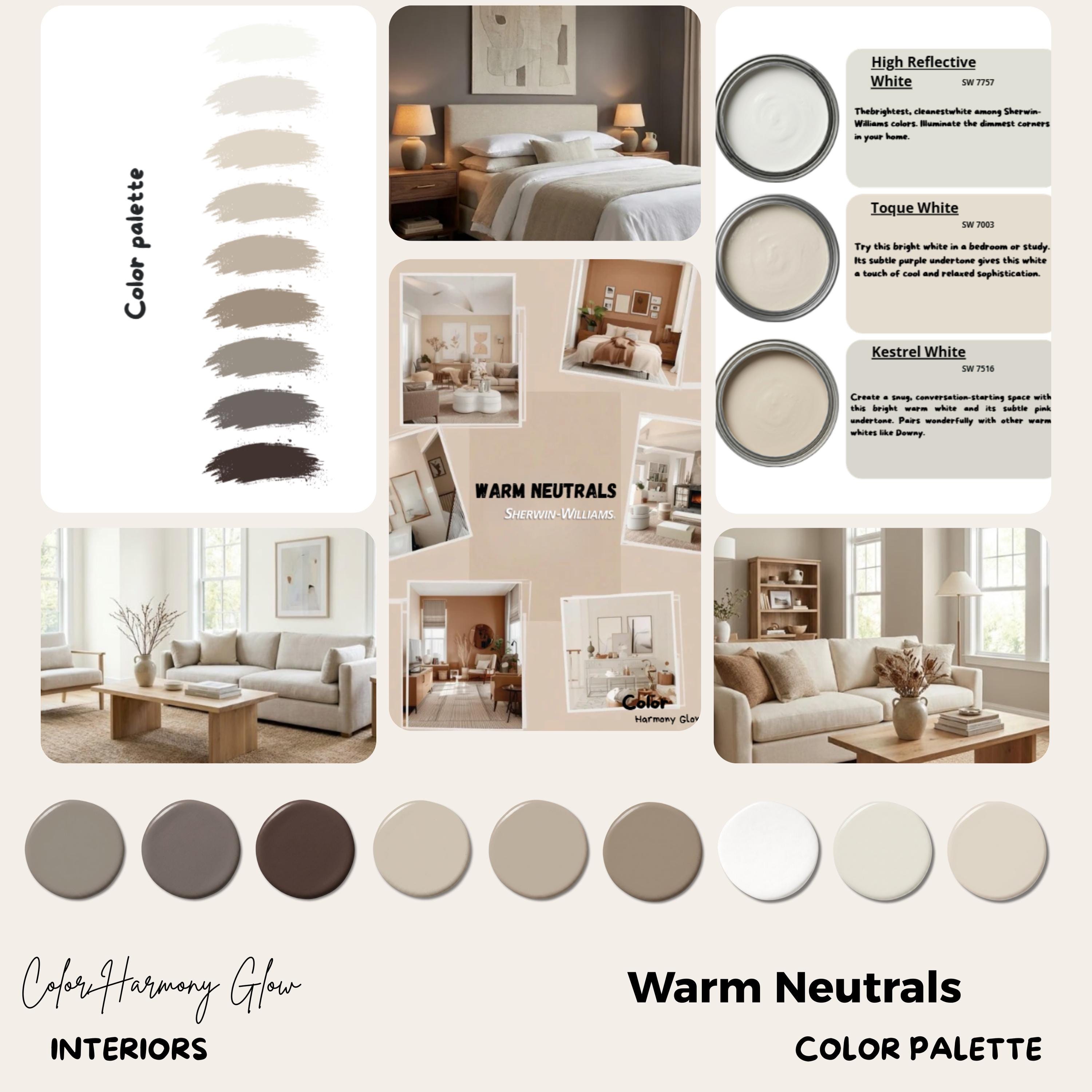 Warm Neutrals | Sherwin Williams Whole House Color Palette | (digital ...