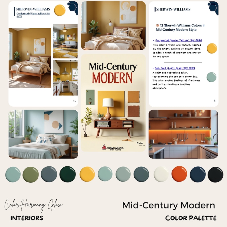 Mid-century Modern – Sherwin Williams Whole House Color Palette ...