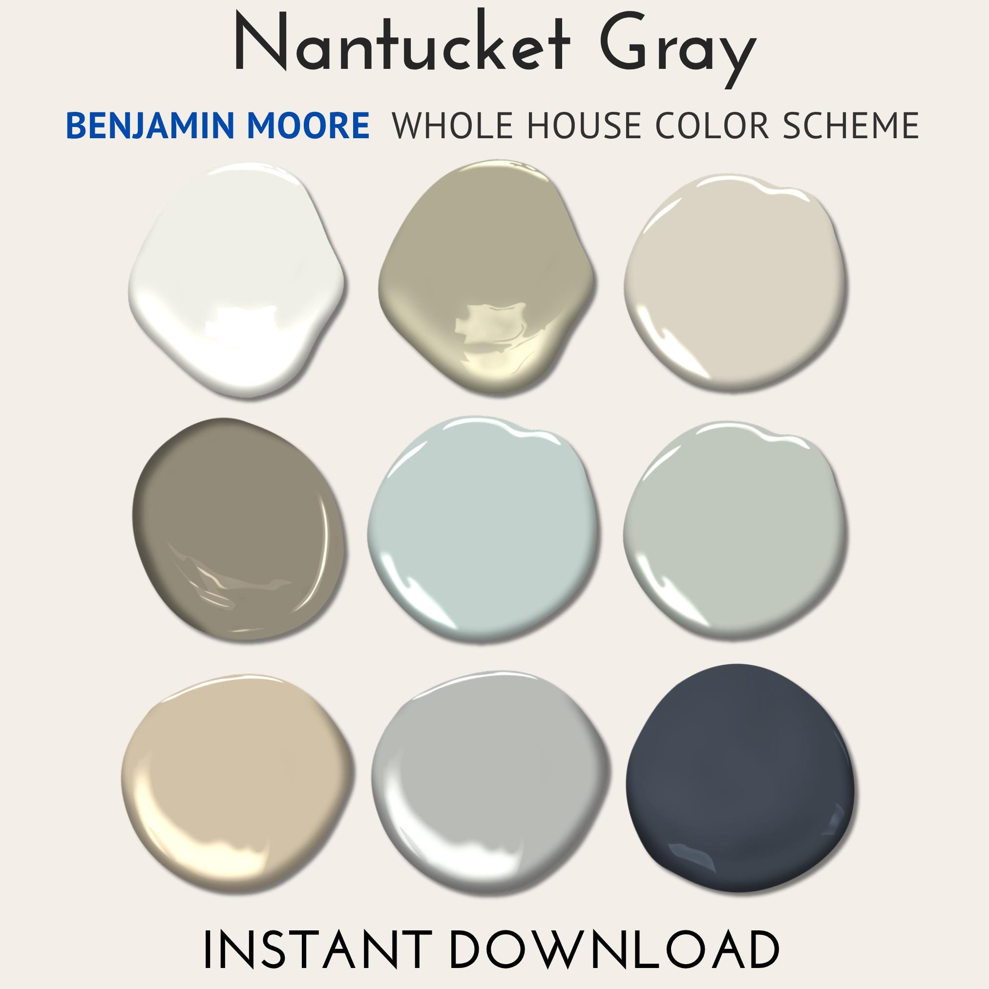 Nantucket Gray Color Palette | Benjamin Moore Whole House Colors ...