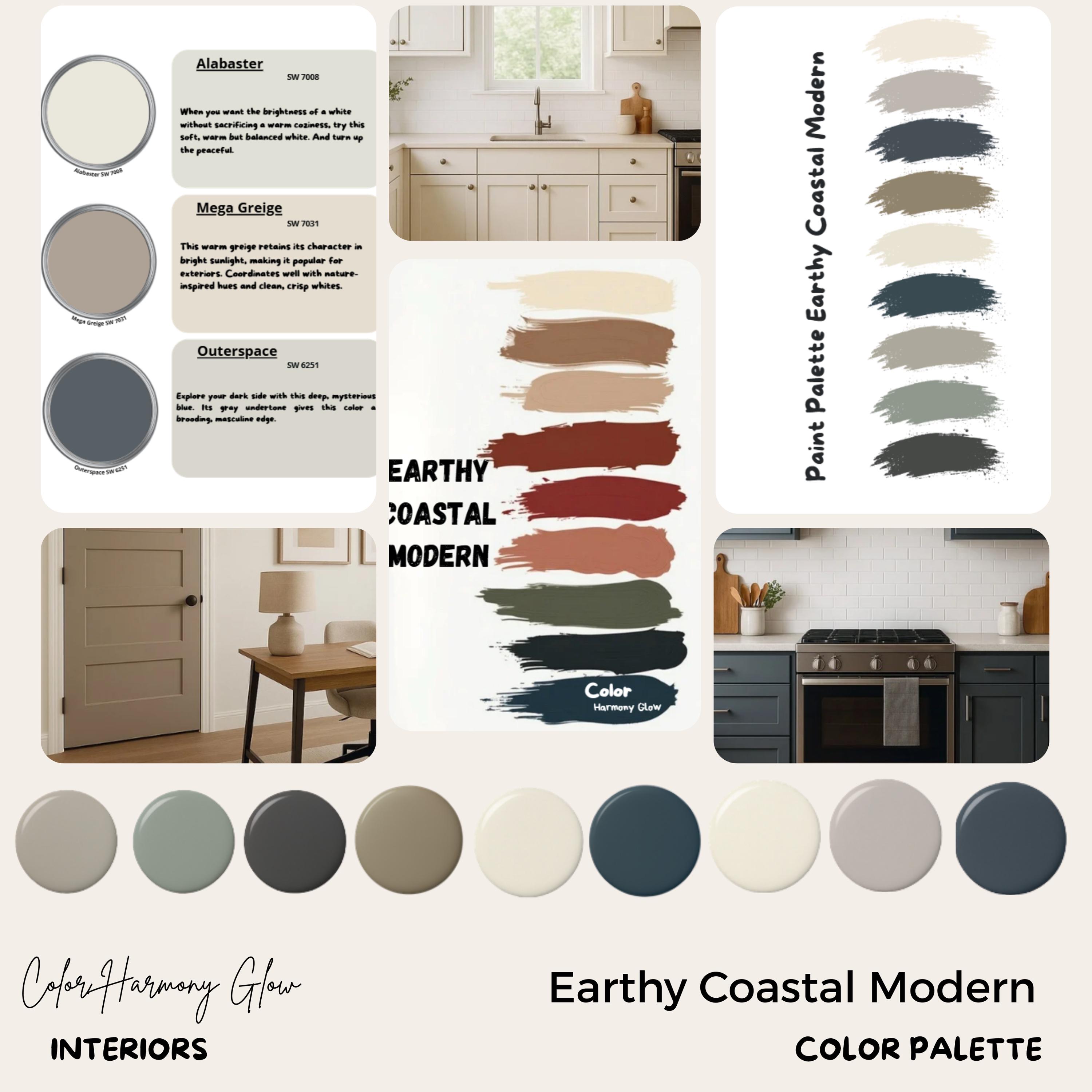 Sherwin Williams Earthy Coastal Modern Palette | Warm Neutral Home ...