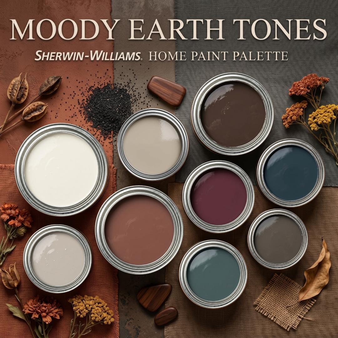 Sherwin Williams Color Palette Moody Earth Tones | Whole House Paint ...