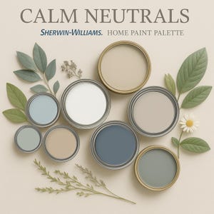Sherwin-Williams Calm Neutrals Collection - Beach House Coastal Color Scheme for Natural Interior Design
