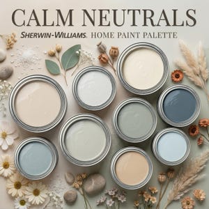 Calm Neutrals Color Palette | Sherwin-Williams Whole House Colors | (Digital Download) image 1