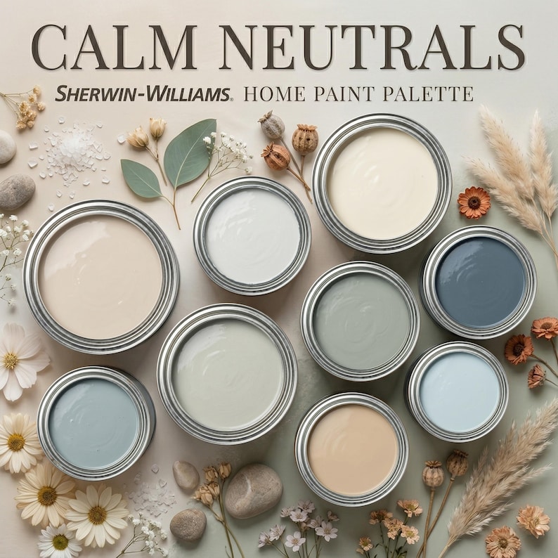 Calm Neutrals Color Palette | Sherwin-Williams Whole House Colors | (Digital Download) image 1