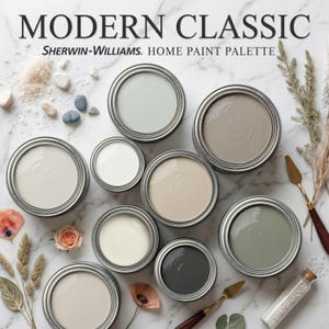 Sherwin Williams Farbpalette Modern Classic | Ganze Haus malen Farben | Übergangsregelung | Interior Design Guide Digitaler Download