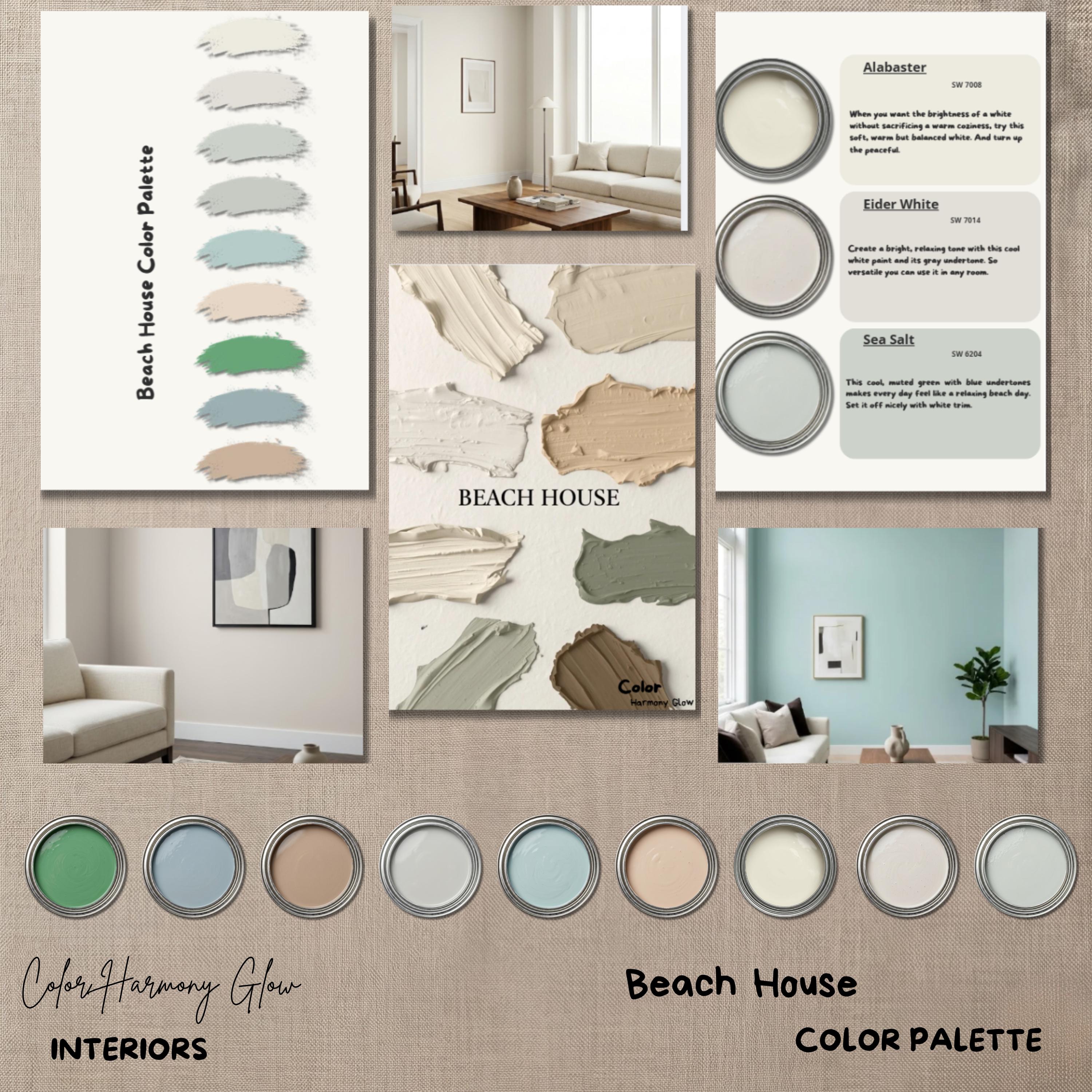 Sherwin Williams Color Palette Beach House | Whole House Paint Colors ...