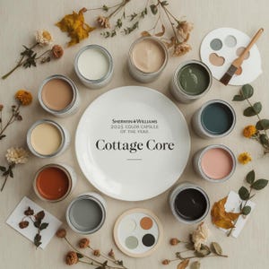 2025 Sherwin Williams Cottagecore Home Paint Palette: Trendy Whole House Color Scheme for Cottage-Inspired Interior Design