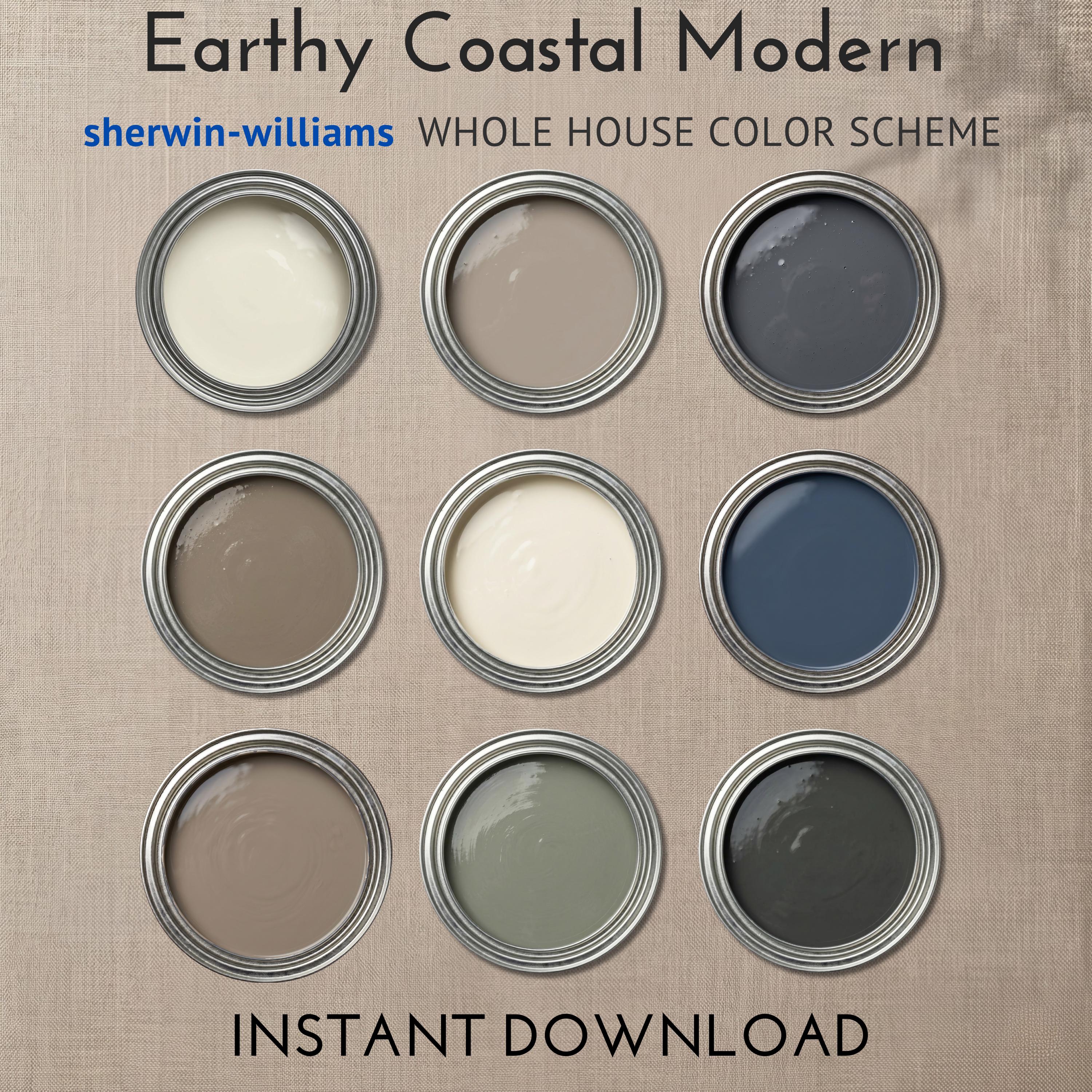 Sherwin Williams Color Palette Earthy Coastal Modern | Whole House ...