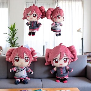 Kasane Teto Plush Toy Keychain Doll Anime Cartoon Plushie Toy Peripherial Figure Pandent Accessories Decoration Holiday Gifts