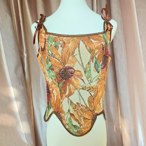 Monet Floral Jacquard Corset: Renaissance-Style Corset