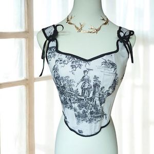 Renaissance Festival Corset: Medieval Print, Adjustable Back-Lacing