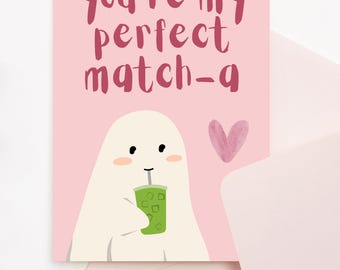 Eres mi pareja perfecta: una tarjeta de felicitación: una linda tarjeta rosa con un juego de palabras para amigos, San Valentín o simplemente porque sí