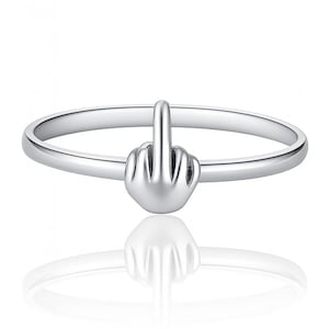Middle Finger Statement Ring • Bold Silver Ring For Women • 925 Sterling Silver Jewelry • Unique Gift Ring • Edgy Fashion Accessory