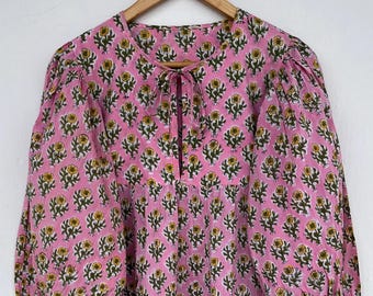 Vestido midi bohemio con estampado floral rosa, vestido de algodón de verano hecho a mano, atuendo para vacaciones en la playa.
