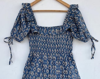 Summer Cotton Dress, Vintage Floral Prairie Boho Maxi, Ruffle Square Neck Peasant Dress, Bohemian Clothing