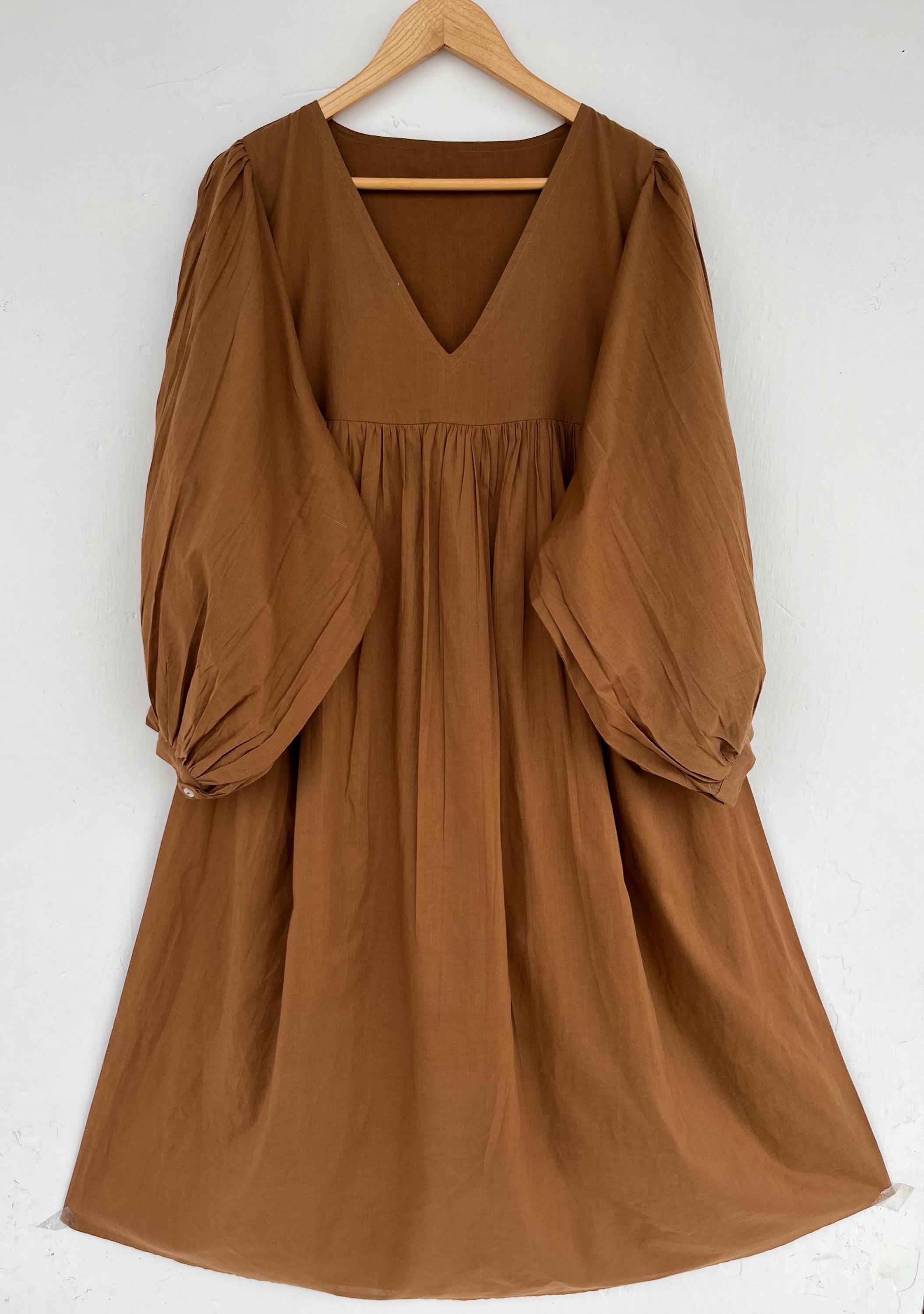 chinese dress ladies Brown Leopard Print Puff Sleeve Ricrac Maxi Dress Brown / L main image 1