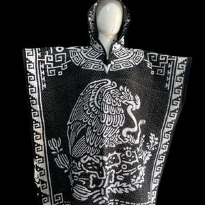 Mexican handmade unisex jorongo poncho Aztec gaban