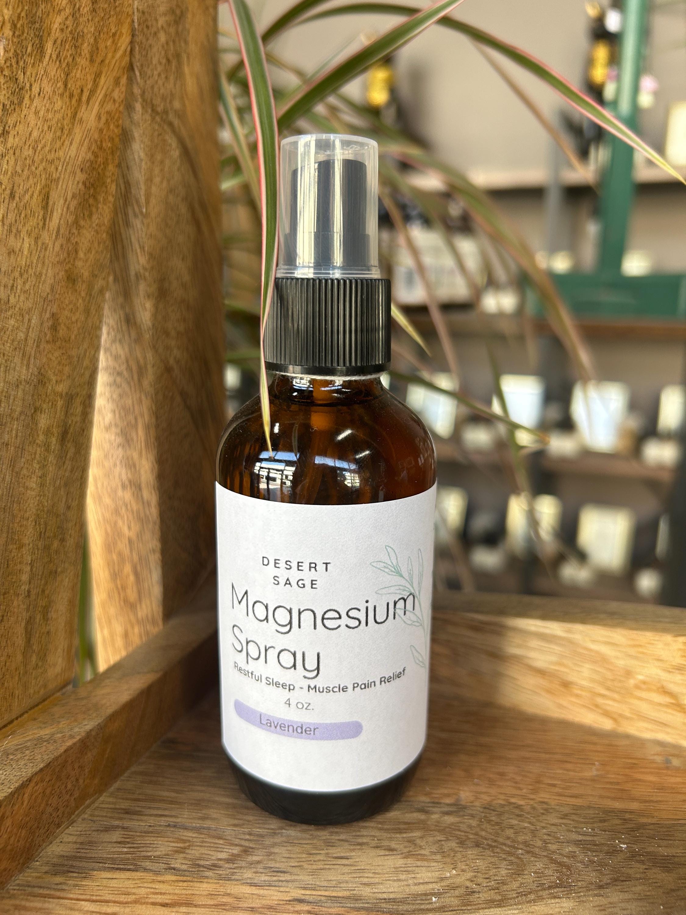 Magnesium Spray with Lavender - Natural Relaxation & Muscle Relief 4 oz. Amber Glass Bottle