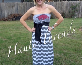 Custom Made One-of-a-Kind Collegiate Gameday MAXI Dress - Made from YOUR Favorite T-Shirt