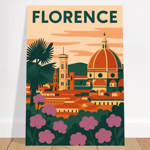 Minimalist Florence Travel Poster • Italy Cityscape Wall Art • Modern Italian Print • UK Home Décor Gift