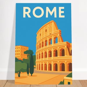 Minimalist Rome Travel Poster • Italy Cityscape Wall Art • Modern Italian Print • UK Home Décor Gift