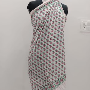 Indian Block Print Sarong, Sarong Beach Wrap, Cotton Sarong, Pareo, Block Print Scarf, Summer Beach Pareo , gift for her, Light weight