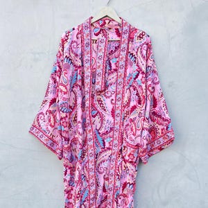 Recycled Silk Kimono Robe: Boho Lightweight Sari Fabric