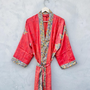 Silk Robe Patola House Robe Luxury Lounge Night Gown For Women & Men Beach Cover-Up