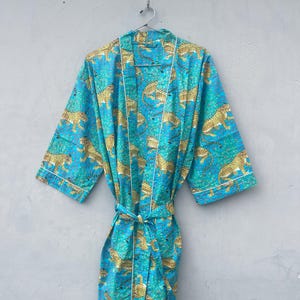 100% Cotton kimono Robes Beautiful Cotton Kimono Dress Express Delivery Dressing Gown Cotton Kimono Bridesmaid Gift, hand block print robe