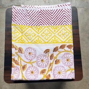 Hand Block Printed Cotton Sarong, Beach Wrap Pareo, Long Scarf, Large Sarong, Cover up, Soft Fabric Scarf, Fashion Shawl Beach Sarong