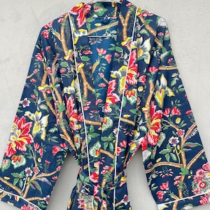 100% Cotton Kimono Robes Beautiful Cotton Kimono Dress Indian Floral Cotton Kimono Bridesmaid Gifts Bestseller Gifts For Her / Him Loungwear