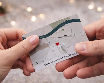 Where Our Love Began Personalised Map Wallet Card - Custom Location Keepsake, Romantic Gift
