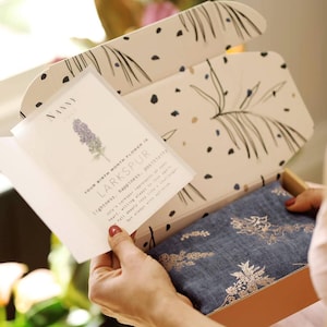 Birth Flower Scarf Gift Box - Rose Gold Print, Meaningful Birthday Gift for Mum, Gran or Friend