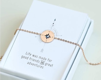 Find Your Way Compass Bracelet in Gift Box - Travel & New Beginnings Gift with Personalised Message
