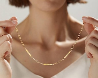 Personalised Name Link Chain Necklace - 18ct Gold Plated, Family Keepsake for Mum