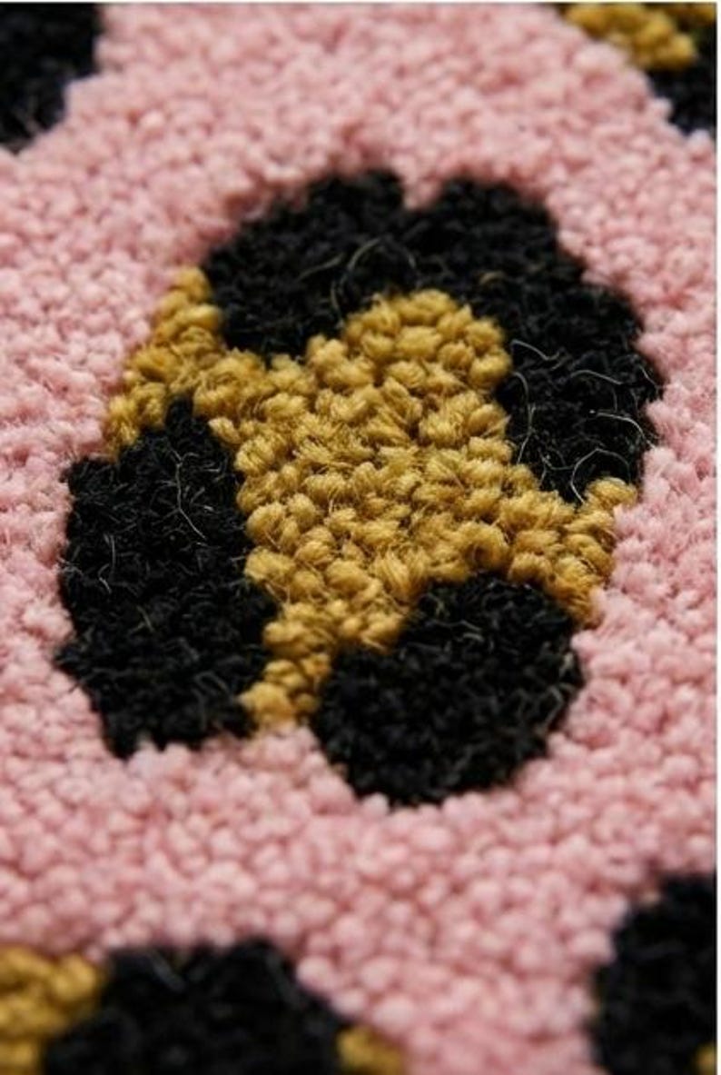Leopard Wool Rug Handmade Pink Leopard Wool Rug – 3D Animal Print, Maximalist Decor - Etsy