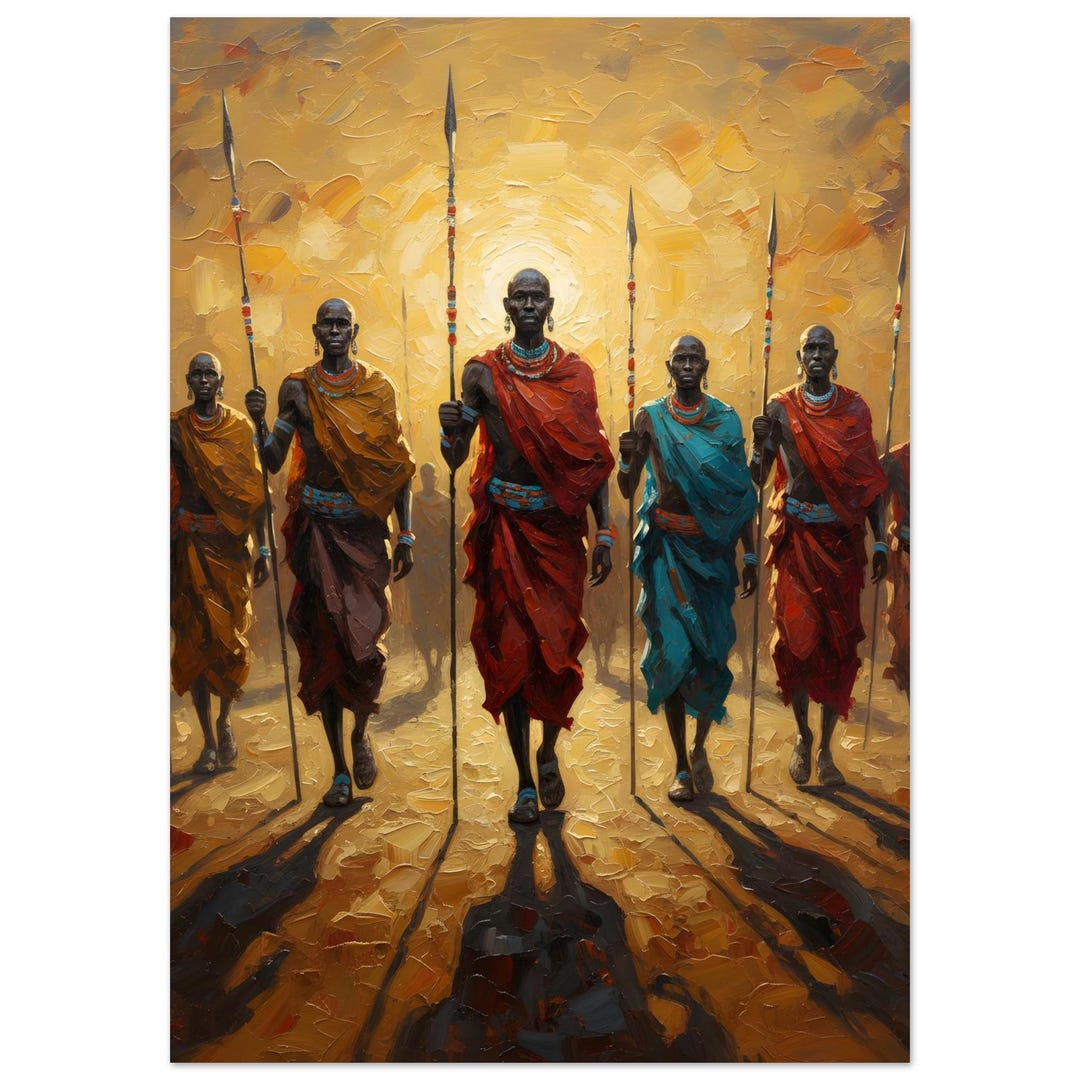 African Warrior Tribe Wall Art – Modern Canvas Print for Home, Gym ...